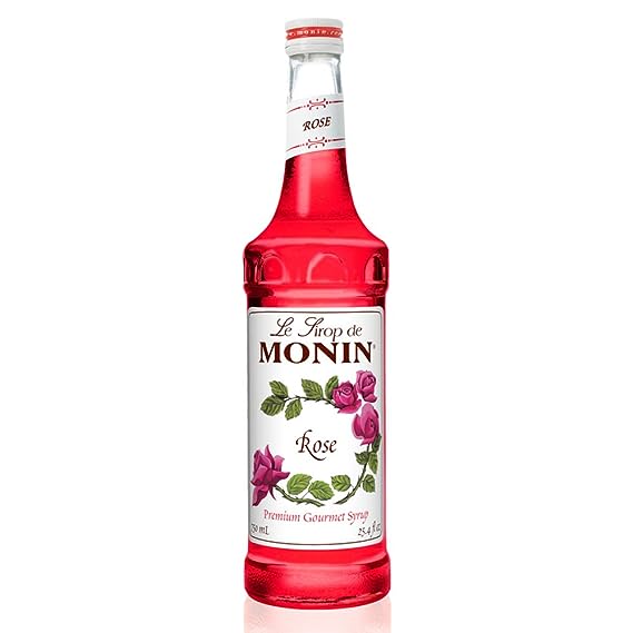 syrup Monin - Rose Syrup, Elegant and Subtle, Great for Cocktails, Mocktails, and Soda, Gluten-Free, Non-GMO (750 ml)