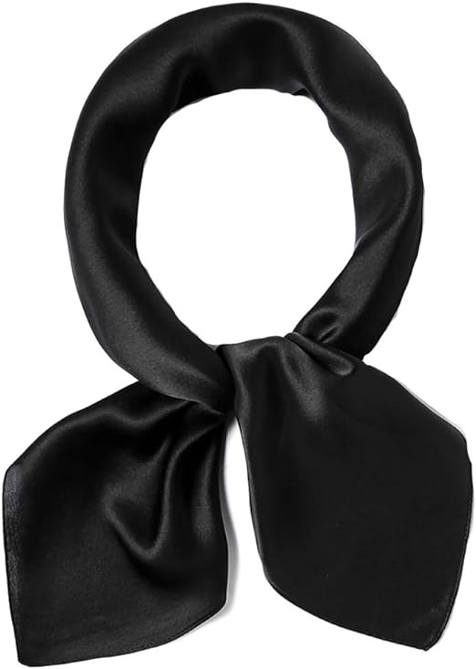 ANDANTINO 100% Pure Mulberry Silk Square Scarf for Hair-27'' Women Men Natural Silk Neckerchief Digital Printed Headscarf