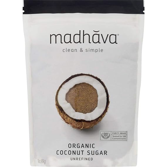 MADHAVA Organic Coconut Sugar 16 oz. Bag (Pack of 6) | Natural Sweetener, Sugar Alternative | Unrefined | Sugar for Coffee, Tea & Recipes | Vegan | Organic | Non GMO