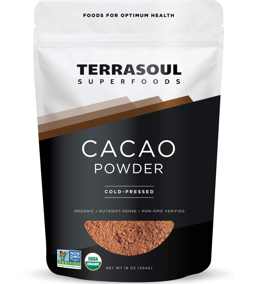 Terrasoul Superfoods Raw Organic Cacao Powder, 2 Lbs (2 Pack) - Raw | Keto | Vegan