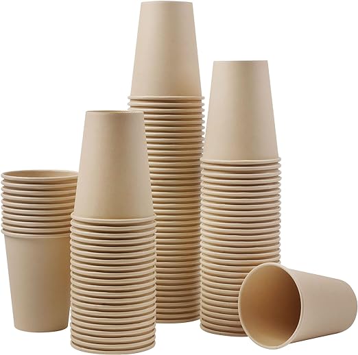 FRUTLE Paper Cups 12 OZ Coffe Cups-Paper Cups for Hot Beverages-Disposable Coffee Paper Cups -Unbleached Hot Cups-Everyday Use Parties Commercial Settings 1000Pack