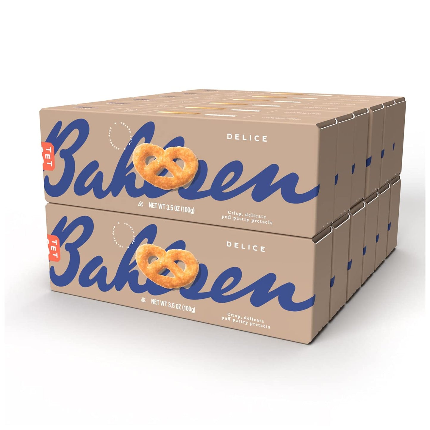 Bahlsen Delice Cookies (12 boxes) - Sweet & delicate, buttery puff pastry twists with light crispy layers - 3.5 oz boxes