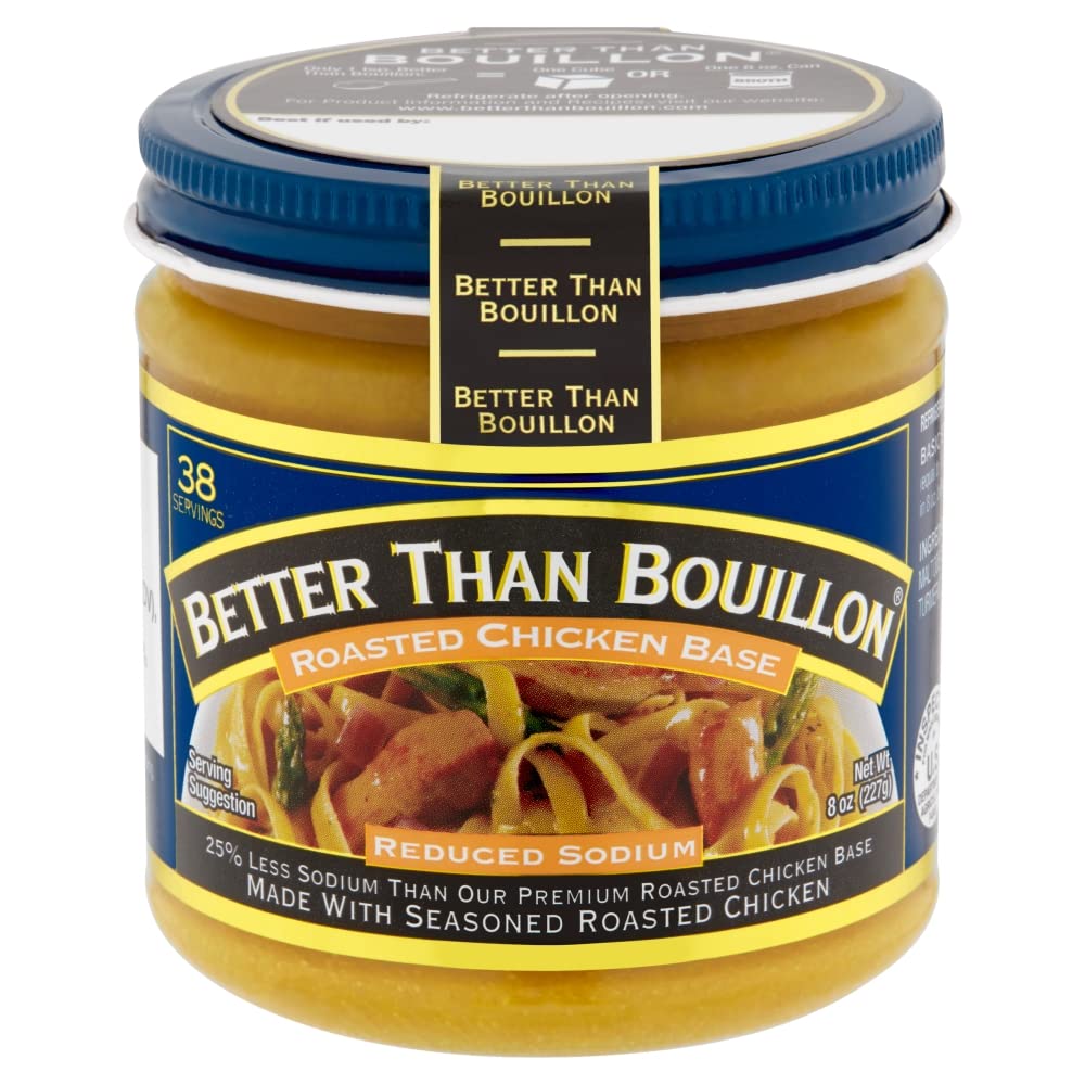 Better Than Bouillon Reduced Sodium Roasted Chicken Base, 8 oz Jar (Single Unit)