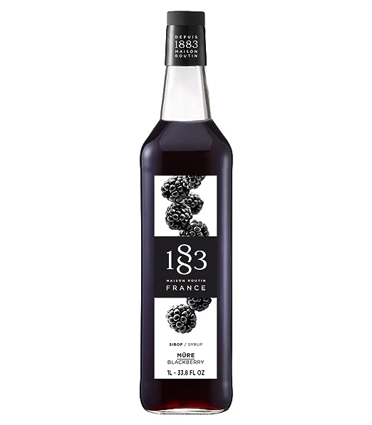 1883 Maison Routin - Blackberry Syrup - Made in France - Glass Bottle | 1 Liter (33.8 ounce)