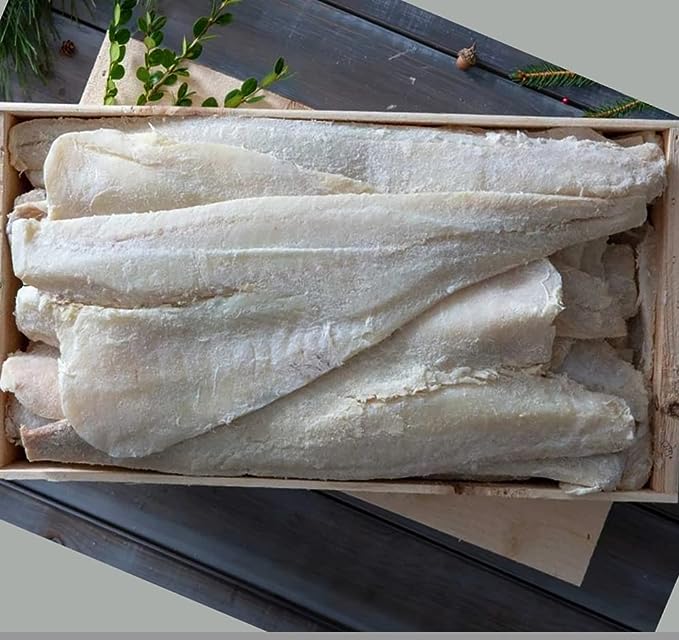 Bacalao - Baccala Dried Salt Cod Without Bone - Approximately 2.5 Lb. Whole Filet - Excellent Filets