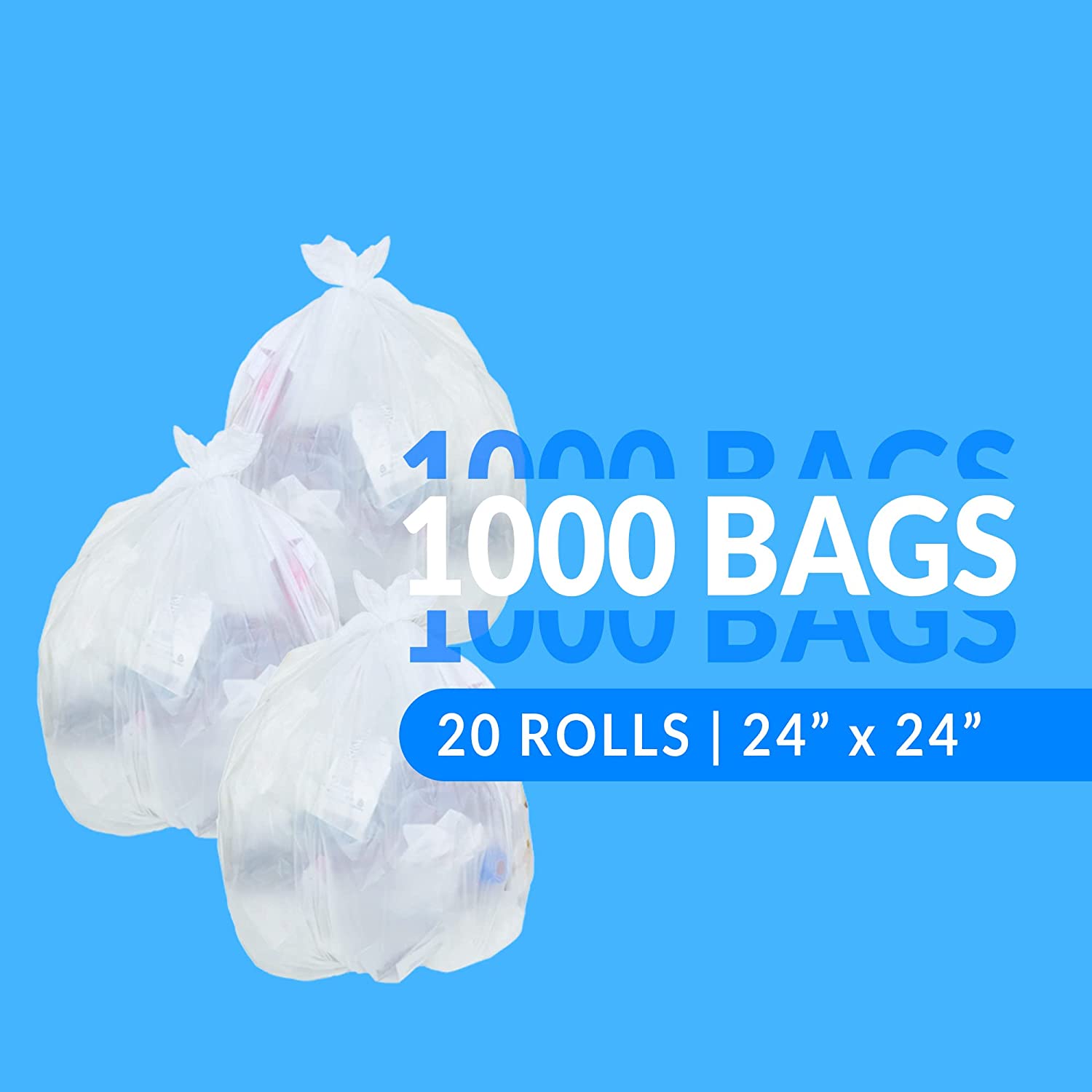 Reli. SuperValue 6-10 Gallon Trash Bags | 1000 Count Bulk | Can Liners | Clear Multi-Use Garbage Bags