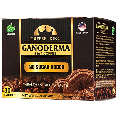 Ganoderma Reishi Coffee Mix, Instant 2-in-1 Mushroom Coffee with All Natural Ganoderma Lucidum. A Non Sugar Dietary Supplement To Replace Regular Coffee - 30 sachets