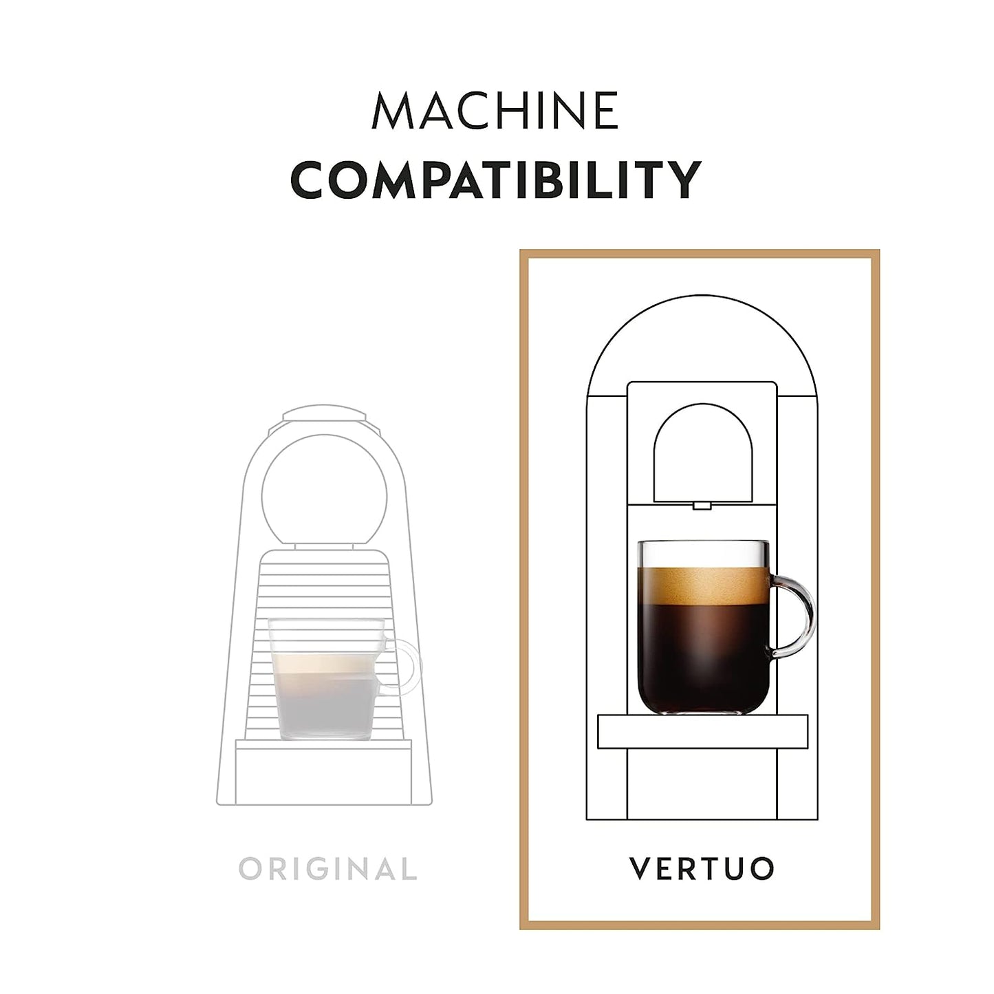 Nespresso Capsules Vertuo, Golden Caramel, Medium Roast Coffee, 30 Count Coffee Pods