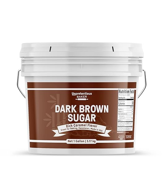 Unpretentious Dark Brown Sugar, 1 Gallon, Great for Baking, Rich Caramel Flavor, Sweetener