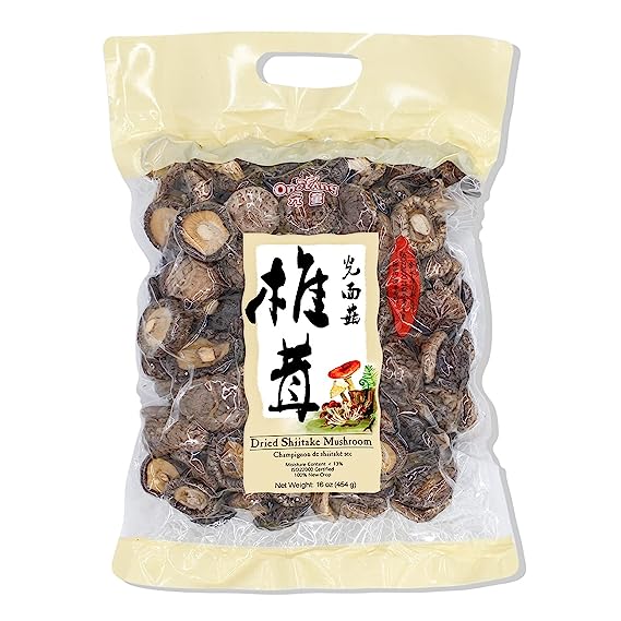 ONETANG Dried Shiitake Mushrooms 16 Oz, Rehydrate Quickly, Soft Texture, Fresh Flavor, Stemless, Vacuum Sealed, No Add, 2023 New Black Mushrooms 1 LB (Holiday Gifts)
