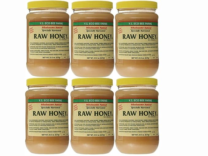 YS Eco Bee Farms Raw Honey - 22 oz (Pack of 6)