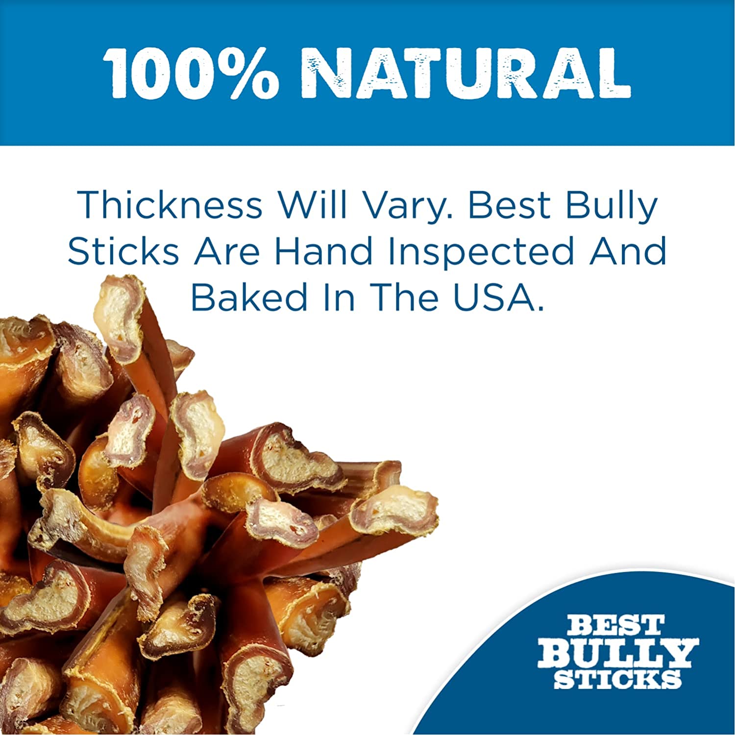 Best Bully Sticks 4 Inch All-Natural Bully Sticks for Dogs - 4” Fully Digestible, 100% Grass-Fed Beef, Grain and Rawhide Free | 8 oz