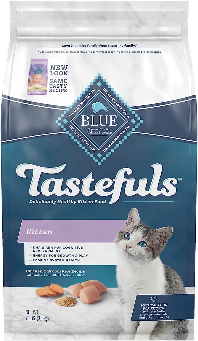 Blue Buffalo Tastefuls Kitten Natural Dry Cat Food, Chicken 7lb bag