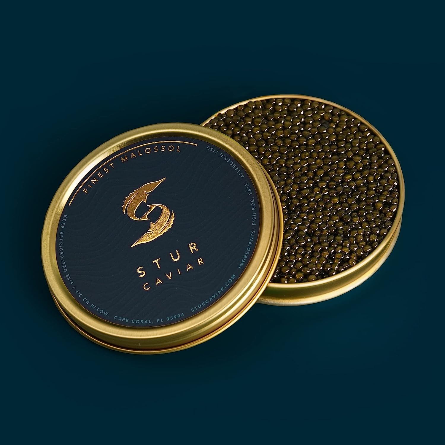 STUR Royal Osetra Sturgeon Caviar - 3.5 OZ / 100 GR - Ossetra Black Roe - OVERNIGHT GUARANTEED