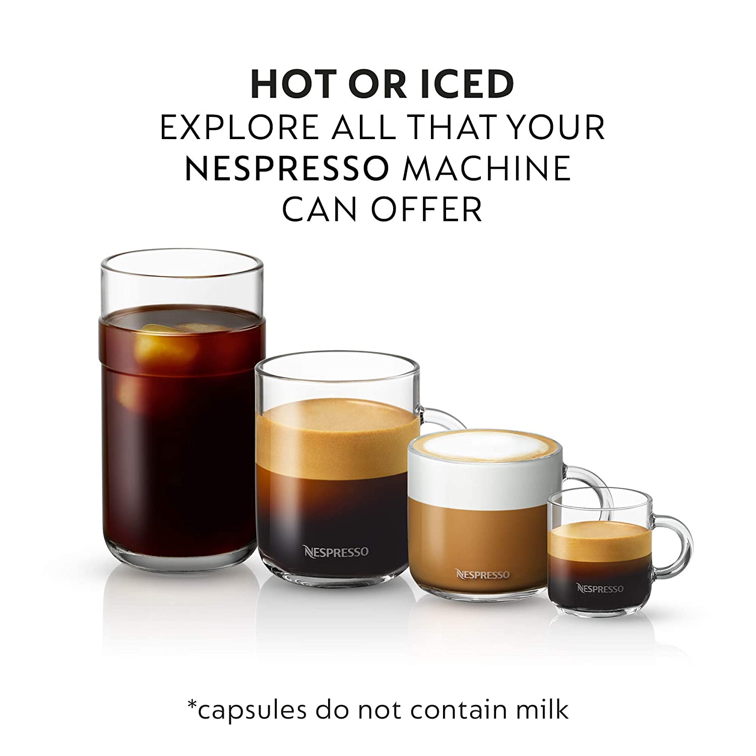 Nespresso Capsules VertuoLine, Double Espresso Chiaro, Medium Roast Coffee, 30 Count Coffee Pods, Brews 2.7 Ounce (VERTUOLINE ONLY)