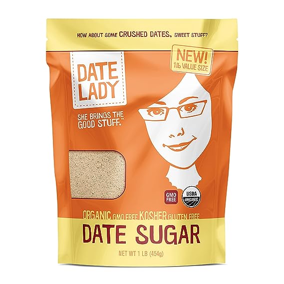 Organic Date Sugar, 1 lb | 100% Whole Food | Vegan, Paleo, Gluten Free & Kosher | 100% Ground Natural Dates | Sugar Substitute and Alternative Sweetener for Baking | Contains Fiber from the Date (1 Bag)