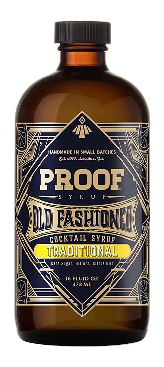 syrup Proof Syrup Traditional Old Fashioned Cocktail Mixer (16 Ounces) | Makes 32 Cocktails | All Natural Hand-Crafted Old Fashioned Syrup w/Real Bitters & Organic Sugar