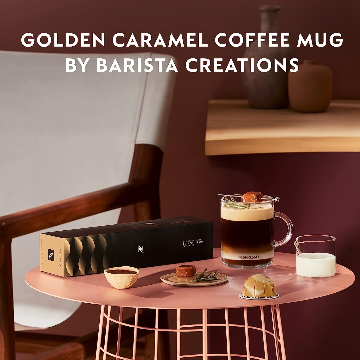Nespresso Capsules Vertuo, Golden Caramel, Medium Roast Coffee, 30 Count Coffee Pods