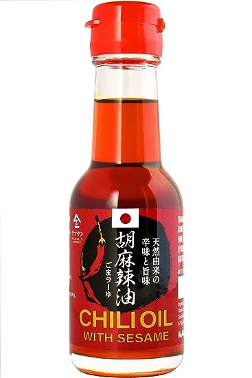 Chili Oil Traditionally Squeezed in Japan, No Additives, 160 Years History, Artisanal Sesame Layu 3.5OZ(100G), Made in Japan,Sold by Japanese company 【YAMASAN】