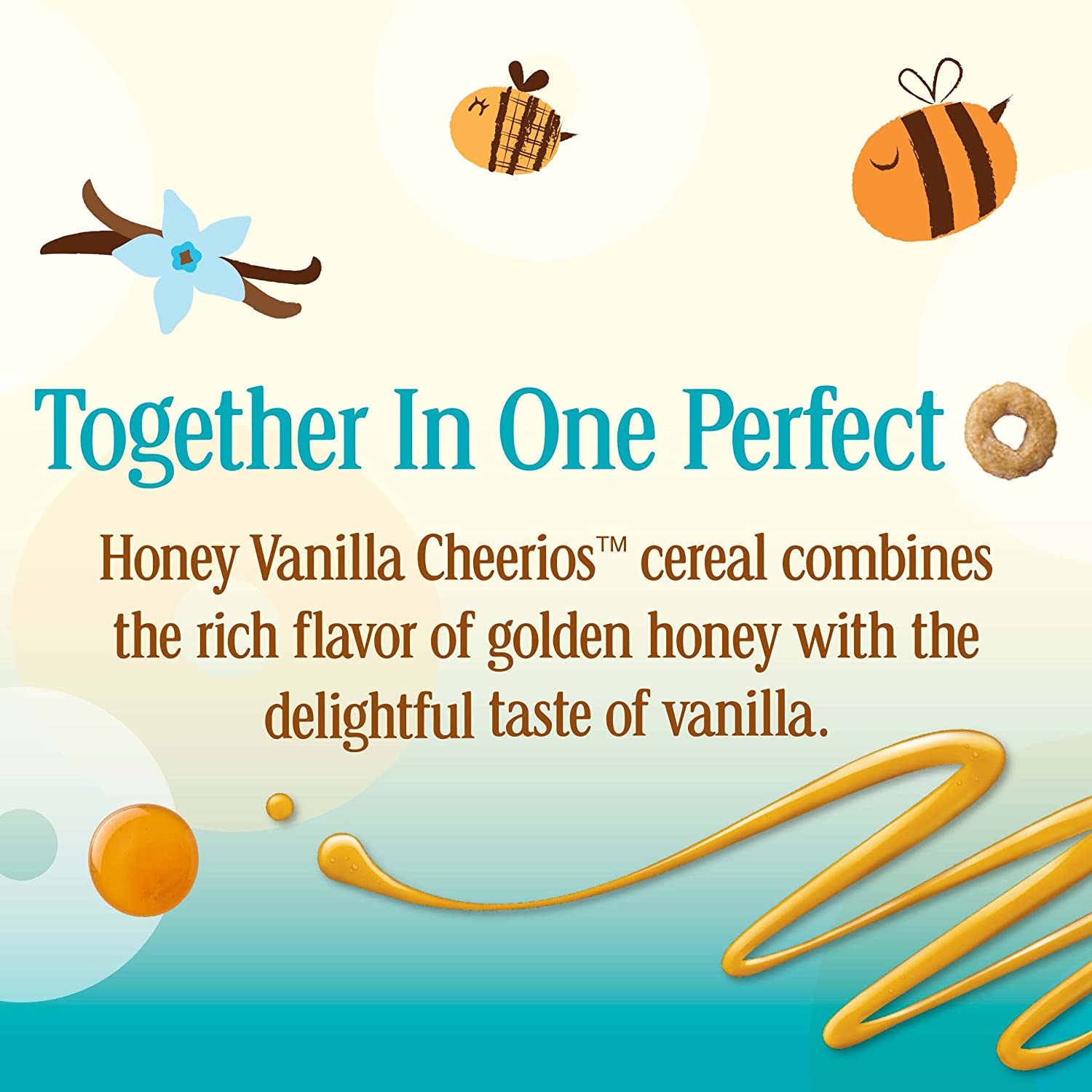Cheerios Honey Vanilla Heart Healthy Cereal, Gluten Free Cereal With Whole Grain Oats, Family Size, 18.1 OZ