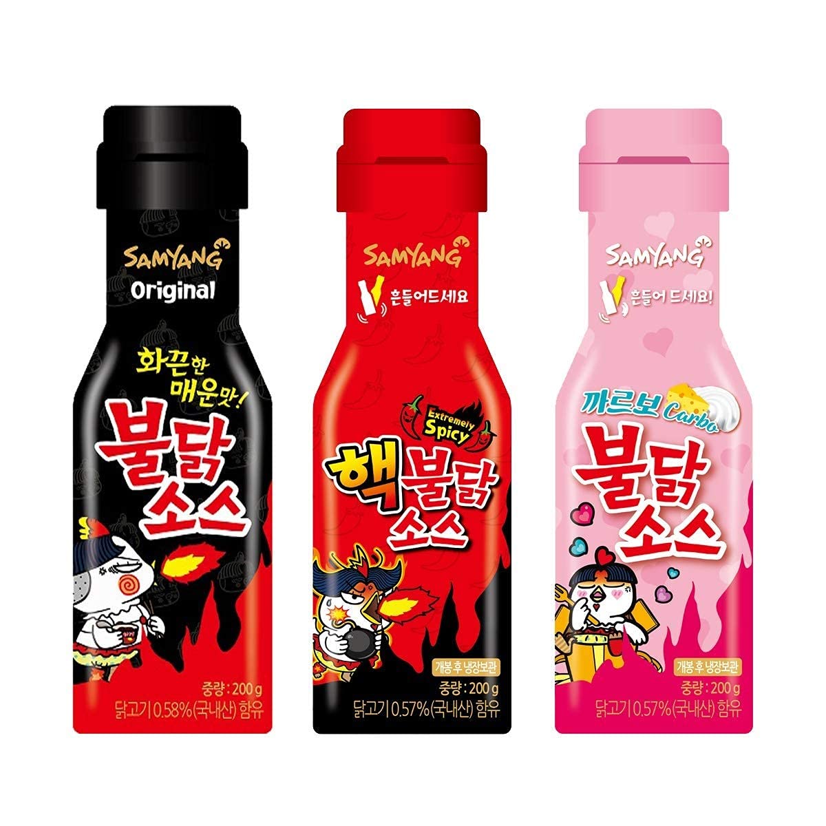 [Samyang] Carbo Bulldark Spicy Chicken Roasted Sauce + Bulldark Spicy Chicken Roasted Sauce + Hack Bulldark Spicy Chicken Roasted Sauce 3 sets/Fire Noodle Challenge (overseas direct shipment)