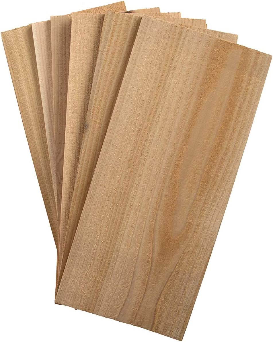 6 Pack Cedar Grilling Planks for Salmon and More. Sourced and Made in The USA.