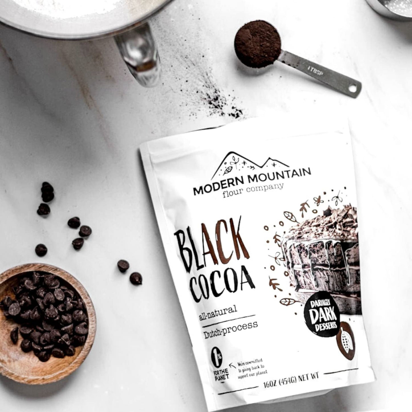 Black Cocoa Powder (1 lb) Bake the Darkest Chocolate Baked Goods, Achieve Rich Chocolate Flavor, All-Natural Substitute for Black Food Coloring, Dutch-Processed Cocoa Powder, Unsweetened, Extra Dark