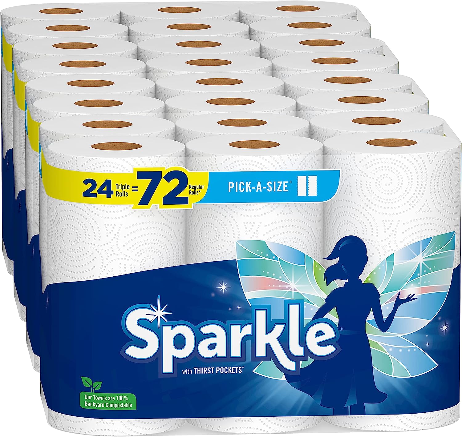Sparkle® Pick-A-Size® Paper Towels, 24 Triple Rolls = 72 Regular Rolls