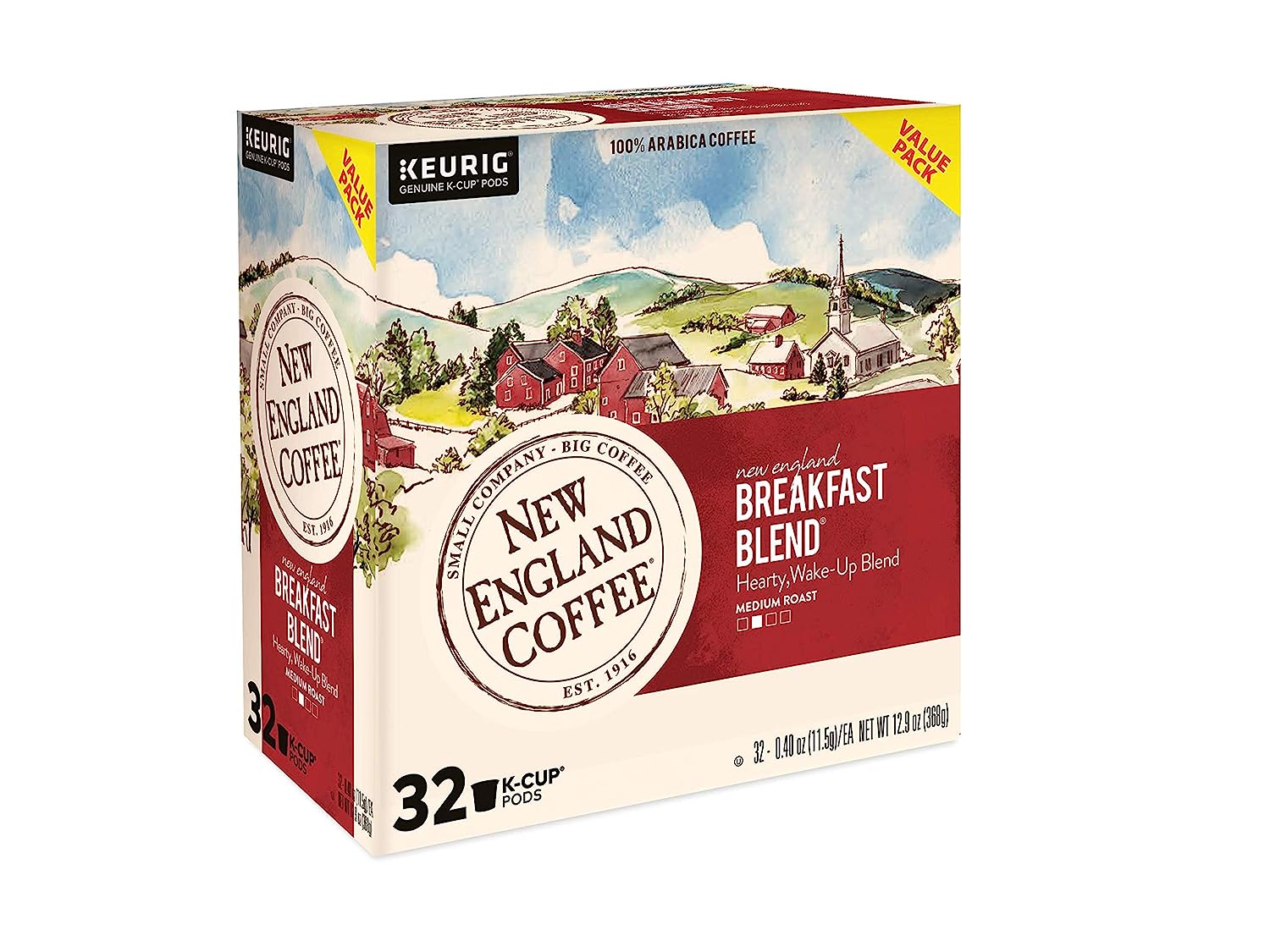 New England Coffee New England Breakfast Blend Medium Roast K-Cup Pods 32 ct. Box