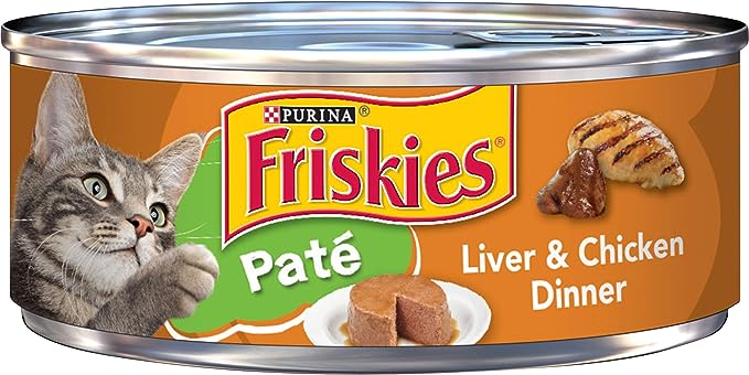 Purina Friskies Pate Wet Cat Food, Liver & Chicken Dinner - 5.5 Oz (Pack of 24)