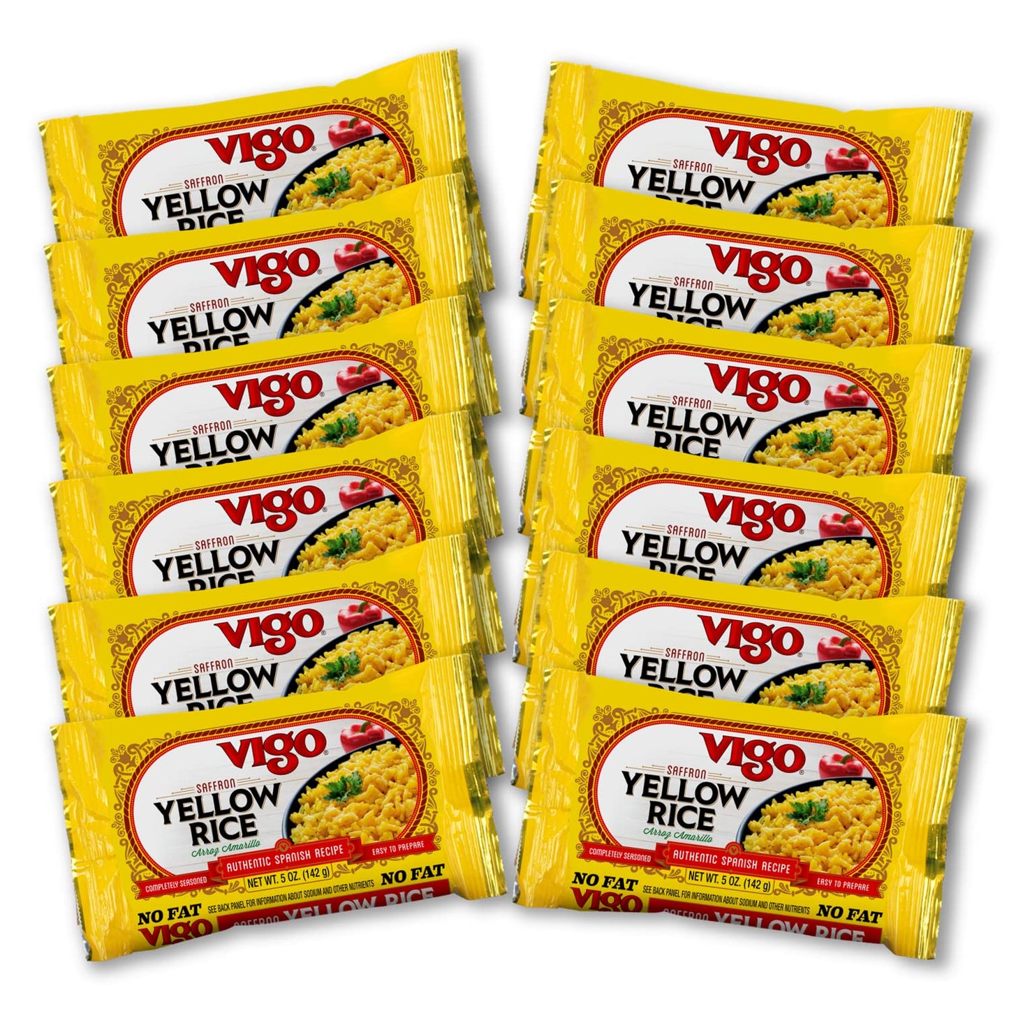 Vigo Authentic Saffron Yellow Rice, Low Fat, 5oz (Yellow Rice, Pack of 12)