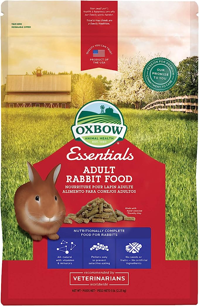 Oxbow Essentials Adult Rabbit Food - All Natural Adult Rabbit Pellets - 5 lb.