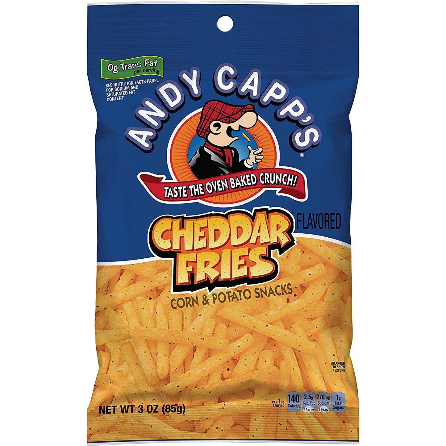 Andy Capp's Cheddar Flavored Fries, 3 oz, 12 Pack
