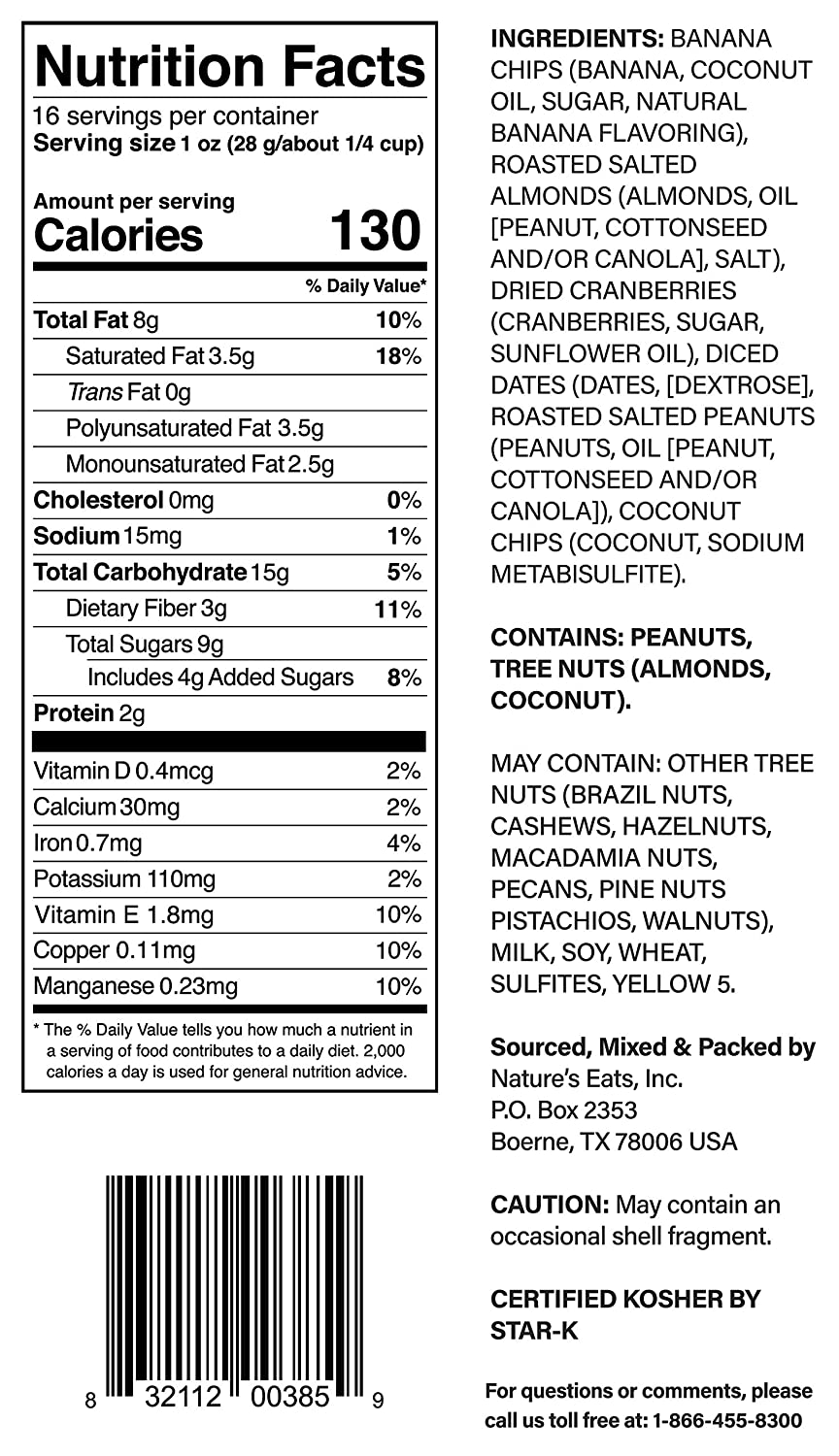Nature's Eats Nuts for Digestion Daily Banana trail mix, 16 Ounce