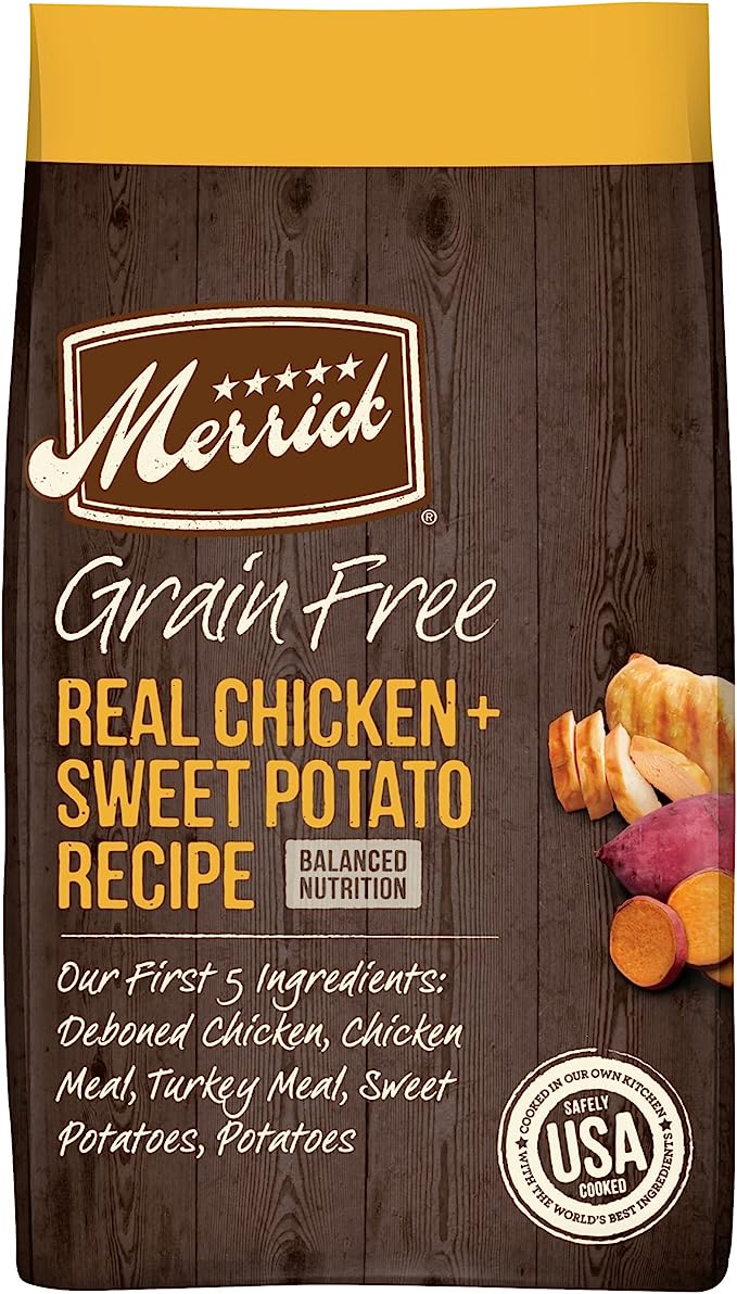 Merrick Dry Dog Food, Real Chicken and Sweet Potato Grain Free Dog Food Recipe - 22 lb. Bag