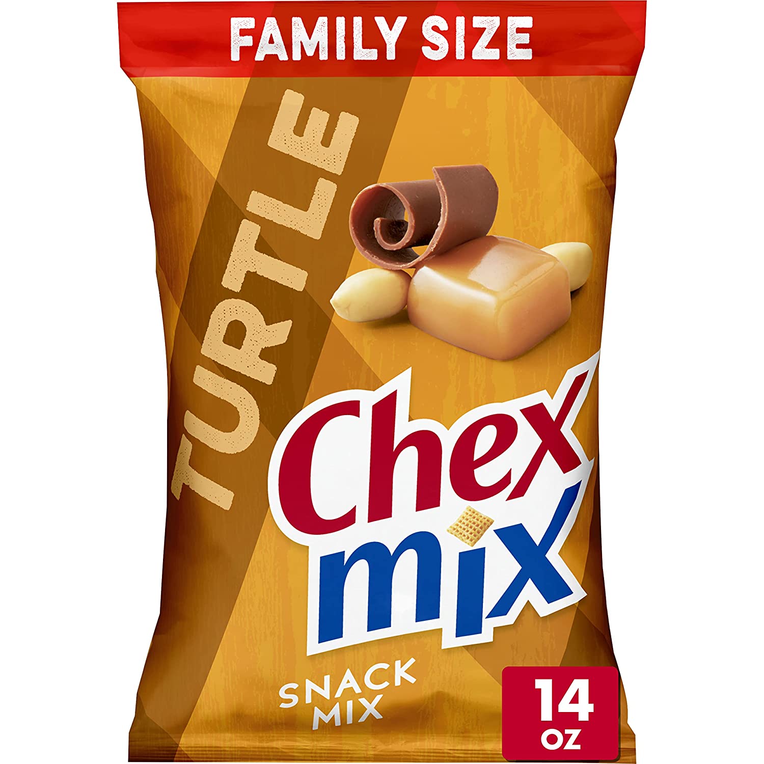 Chex Mix Snack Party Mix, Turtle, Indulgent Sweet Pub Mix Snack Bag, 14 oz