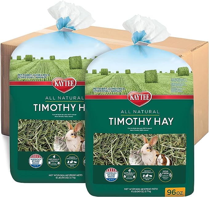 Kaytee All Natural Timothy Hay for Guinea Pigs, Rabbits & Other Small Animals, 12 Pound