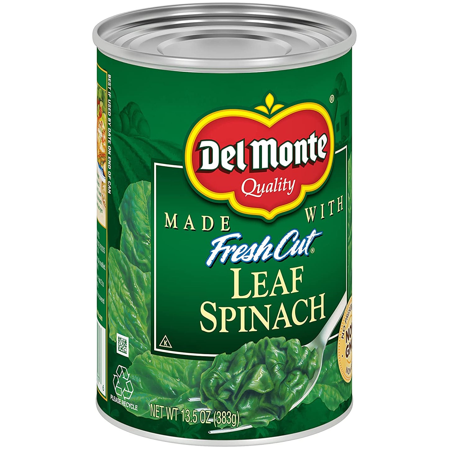 del monte canned fresh cut leaf spinach, 13.5 ounce (pack of 12)