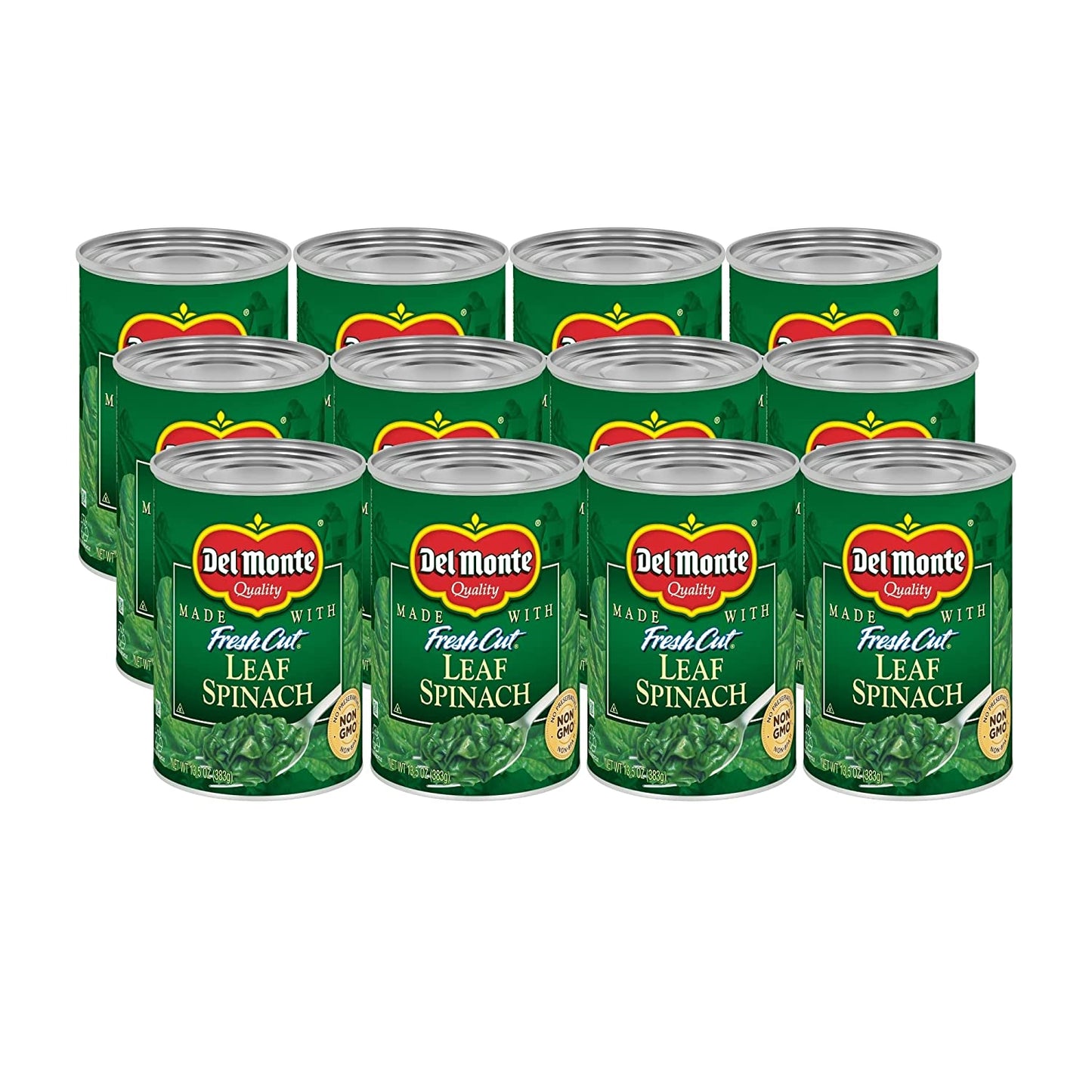 del monte canned fresh cut leaf spinach, 13.5 ounce (pack of 12)