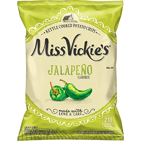 miss vickie's flavored potato chips, jalapeno