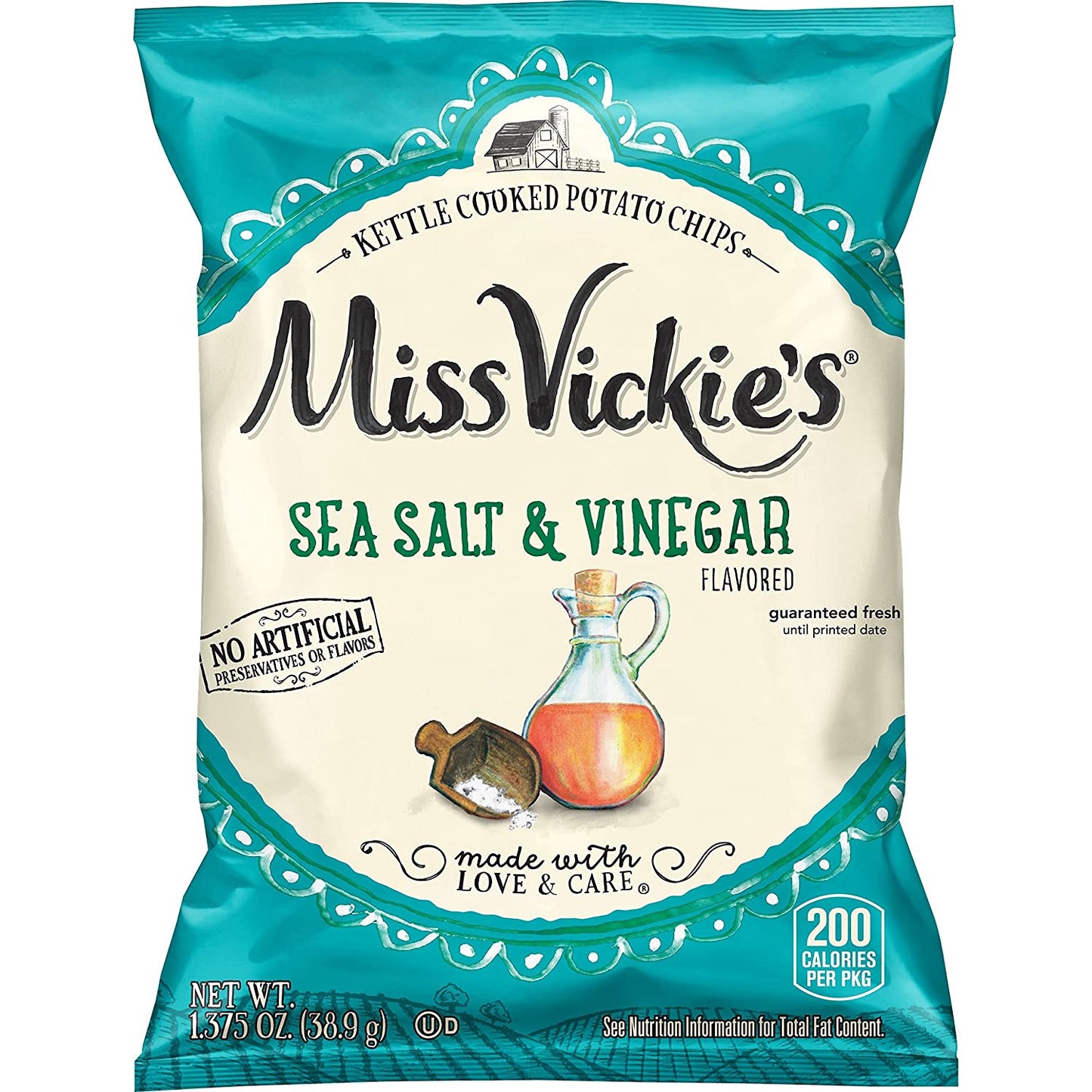 miss vickie's flavored potato chips, salt & vinegar